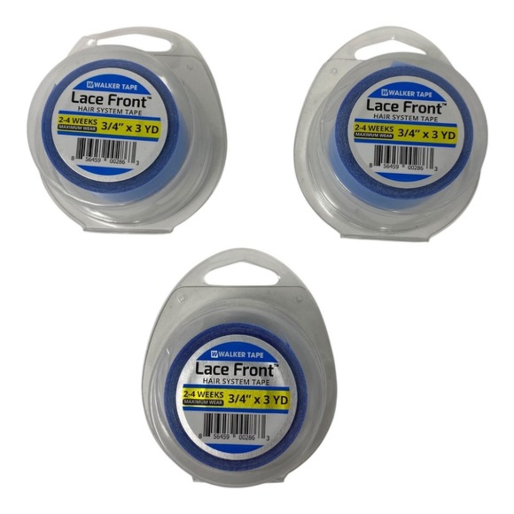 (3 PACK) Walker Tape Lace Front‎ Hair System Tape Wig Toupee 3/4 Inch X 3 Yards
